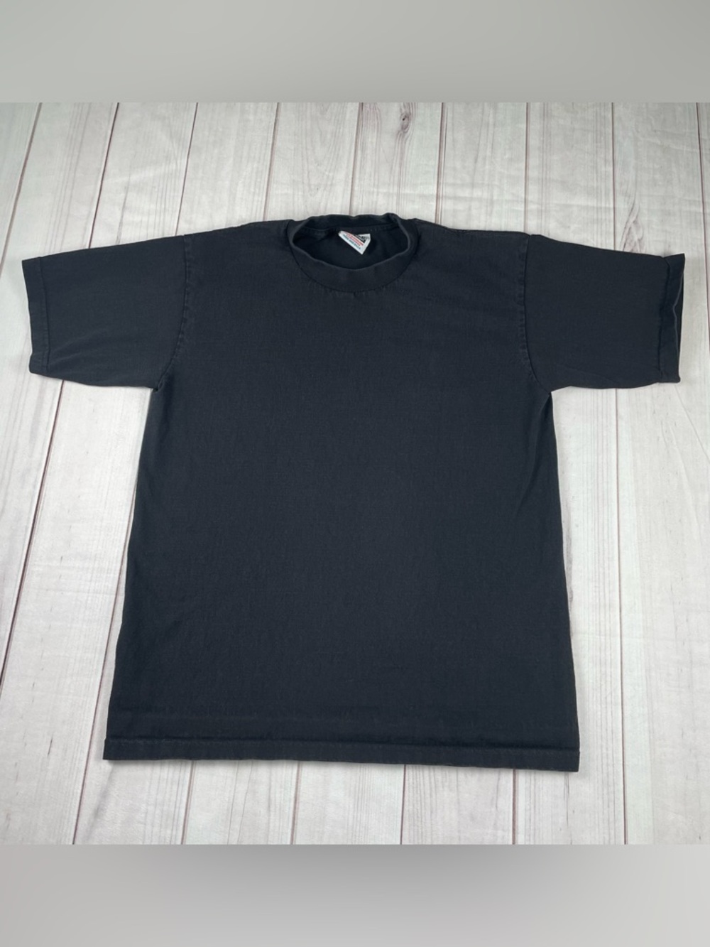 Vintage Pro Club T Shirt Mens M Black Crew Blank Tee Heavyweight Made in USA 90s